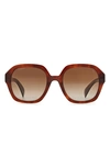 Rag & Bone 53mm Gradient Square Sunglasses In Brown/brown Gradient