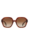 Rag & Bone 53mm Gradient Square Sunglasses In Havana