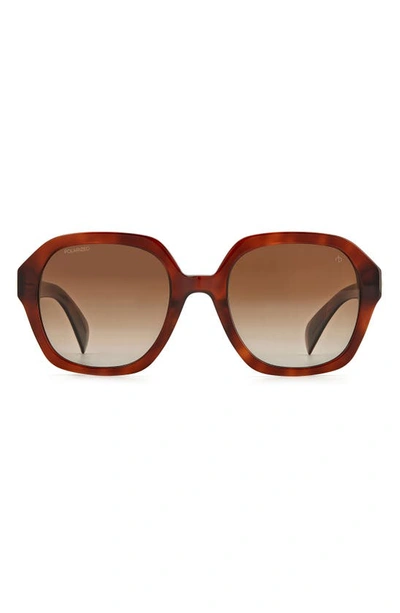 Rag & Bone 53mm Gradient Square Sunglasses In Brown/brown Gradient