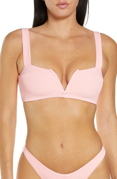 L*space Lee Lee Ribbed Bikini Top In Crystal Pink