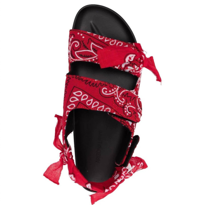 Arizona Love Women's Apache Bandana Sandals In Red/white/black