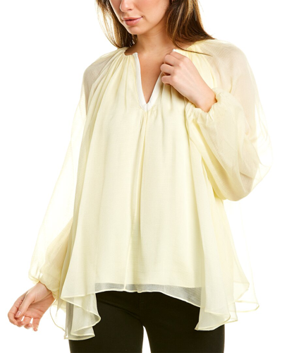 3.1 Phillip Lim Keyhole Silk Blouse In Yellow