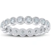 Pompeii3 3/4ct Staclable Diamond Wedding Vintage Eternity Ring 14k White Gold In Silver