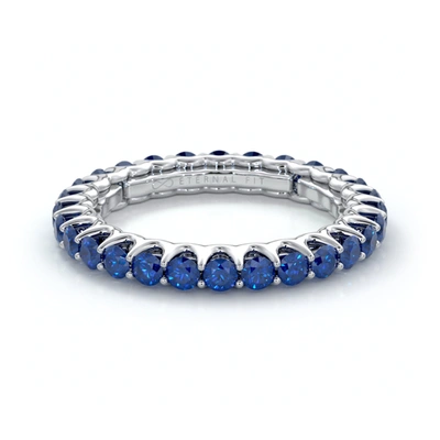 The Eternal Fit 14k 1.43 Ct. Tw. Sapphire Eternity Ring In Blue