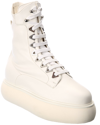 Attico The  Selene Leather Boot In White