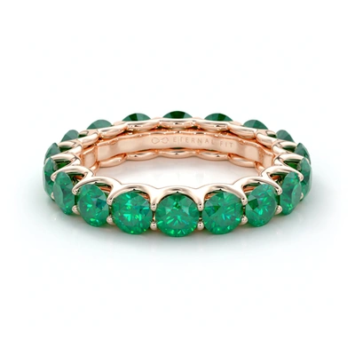 The Eternal Fit 14k 4.25 Ct. Tw. Emerald Eternity Ring In Green
