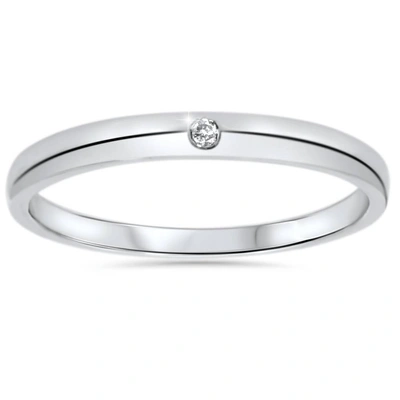 Pompeii3 1/30ct 2.5mm Solitaire Diamond Wedding Promise Ring 14k In White