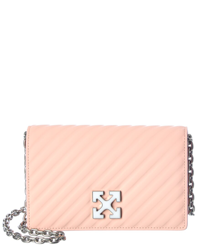 Off-white Jitney 0.5 Leather Shoulder Bag In Pink