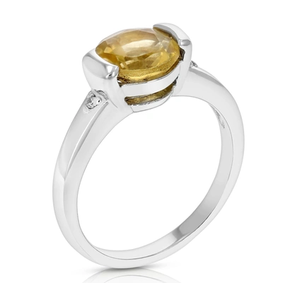 Vir Jewels 1.30 Cttw Citrine Ring In .925 Sterling Silver With Rhodium Plating Round Shape
