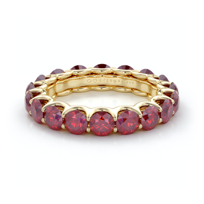 The Eternal Fit 14k Rose Gold 4.25 Ct. Tw. Ruby Eternity Ring In Purple