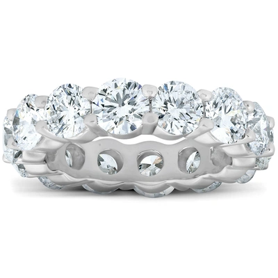 Pompeii3 6 Ct Ex3 Lab Grown Diamond Eternity Wedding Ring 14k White Gold In Silver