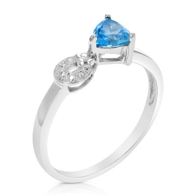 Vir Jewels 2/5 Cttw Blue Topaz Ring .925 Sterling Silver With Rhodium Plating Triangle 5 Mm In White