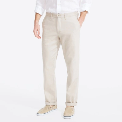 Nautica Mens Classic Fit Wrinkle-resistant Deck Pant In Bright White