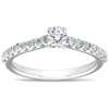 Pompeii3 3/4 Ct Tdw Diamond Side Stone Engagement Ring 14k White Gold In Silver