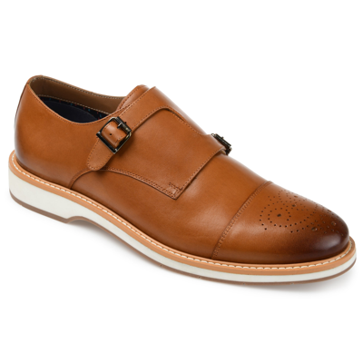 Thomas & Vine Ransom Cap Toe Monk Strap Dress Shoe In Brown