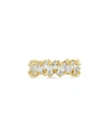 Sterling Forever Sterling Silver Cz Staggered Eternity Ring In Gold