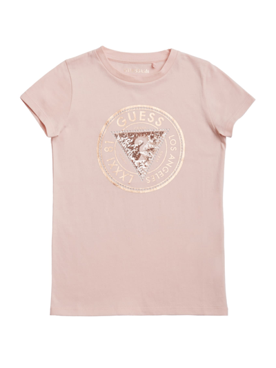 Guess Factory Kids' Cheska Embellished Logo Tee (2-6) In Pink