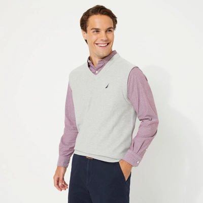 Nautica Mens Big & Tall Navtech V-neck Sweater Vest In Grey