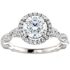 Pompeii3 1 1/3ct Diamond Halo Interwoven Engagement Ring 14k White Gold In Silver