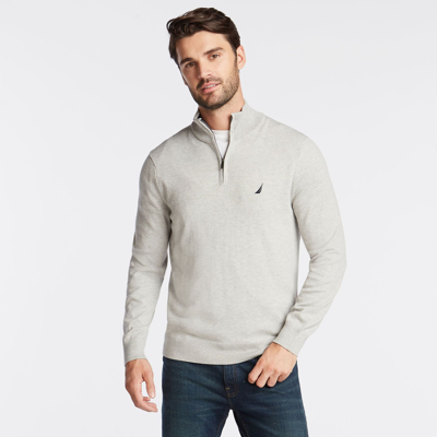 Nautica Mens Big & Tall Quarter Navtech Sweater In Grey