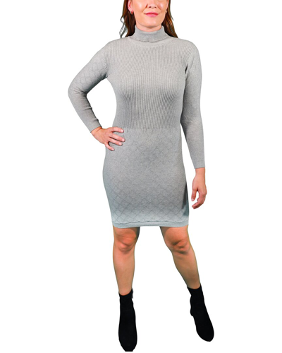 Area Stars Cable Knit Turtleneck Sweaterdress In Grey