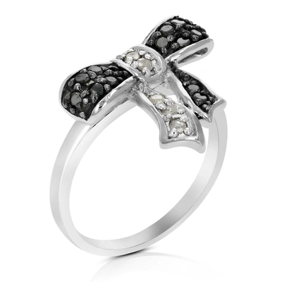 Vir Jewels 1/3 Cttw Black And White Diamond Ring .925 Sterling Silver With Rhodium Plating