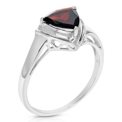Vir Jewels 1.50 Cttw Garnet Ring .925 Sterling Silver With Rhodium Plating Triangle Shape