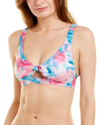 SPLENDID TIE-FRONT BANDED HALTER BIKINI TOP