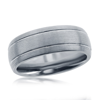 BLACKJACK BRUSHED SILVER DOUBLE STRIPE TUNGSTEN RING