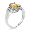 VIR JEWELS 1.73 CTTW CITRINE AND DIAMOND RING .925 STERLING SILVER WITH RHODIUM OVAL SHAPE