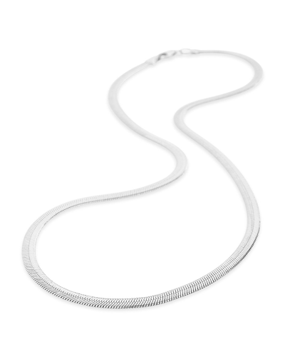Sterling Forever Herringbone Necklace In White