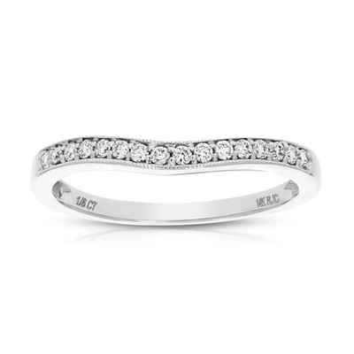 Vir Jewels 0.18 Cttw Contour Milgrain Diamond Wedding Band 14k White Or Yellow Gold Round