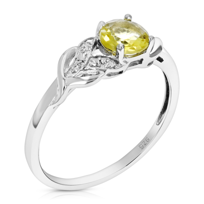 Vir Jewels 3/4 Cttw Lemon Quartz Ring .925 Sterling Silver With Rhodium Round Shape 6 Mm