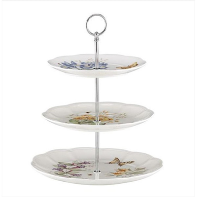 Lenox 825847 Butterfly Mdw Dw 3 Tiered Server - Pack Of 1 In White