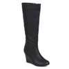 Journee Collection Women's Langly Wide Calf Knee High Wedge Boots In Black