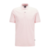 Hugo Boss Organic-cotton Polo Shirt With Embroidered Logo In Light Pink