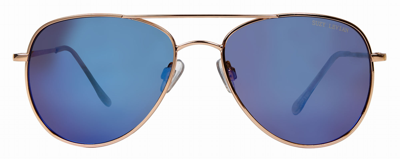 Suzy Levian Women's Blue Reflector Mirrored Aviator Gold Frame Sunglasses In Purple