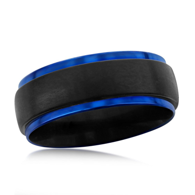 Blackjack Stainleses Steel Black And Blue Band