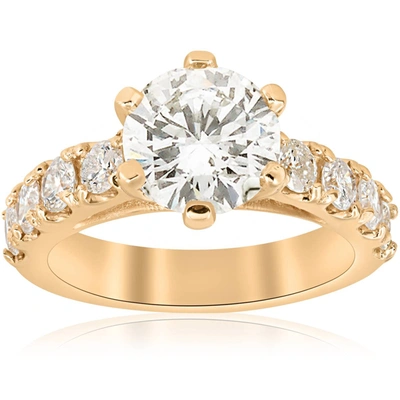 Pompeii3 4 1/2ct Diamond Engagement Ring 14k Yellow Gold In Beige