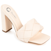 Journee Collection Maysie Womens Round Open Toe Block Heel Pumps In Neutral