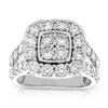 VIR JEWELS 3 CTTW DIAMOND ENGAGEMENT RING CUSHION SQUARE 14K WHITE GOLD BRIDAL WEDDING