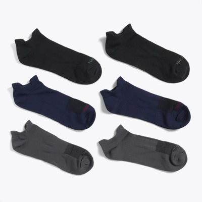 Nautica Mens Athletic Low-cut Microfiber Socks, 6-pack In Black