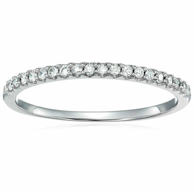 Vir Jewels 1/6 Cttw Micropave Diamond Wedding Band 10k Gold Prong Set In Silver