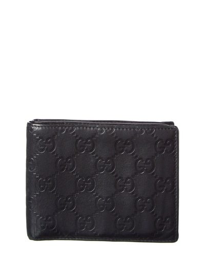 Gucci Black Ssima Leather Bi-fold Wallet (authentic )