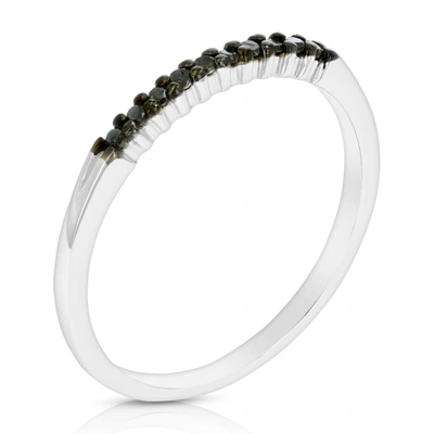 Vir Jewels 1/10 Cttw Diamond Wedding Band For Women In 0.925 Sterling Silver Black Diamond Ring, 10 Stones Pron In White