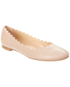 CHLOÉ CHLOE LAUREN SCALLOPED LEATHER BALLERINA FLAT