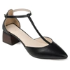 Journee Signature Signature Women's Genuine Leather Tru Comfort Foam Cameela Pump In Black