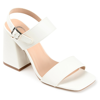 Journee Collection Adras Block Heel Sandal In White