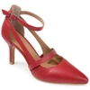 Journee Signature Signature Women's Genuine Leather Vallerie Pump In Red