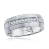 BLACKJACK BRUSHED & POLISHED HALF CZ 8MM TUNGSTEN RING